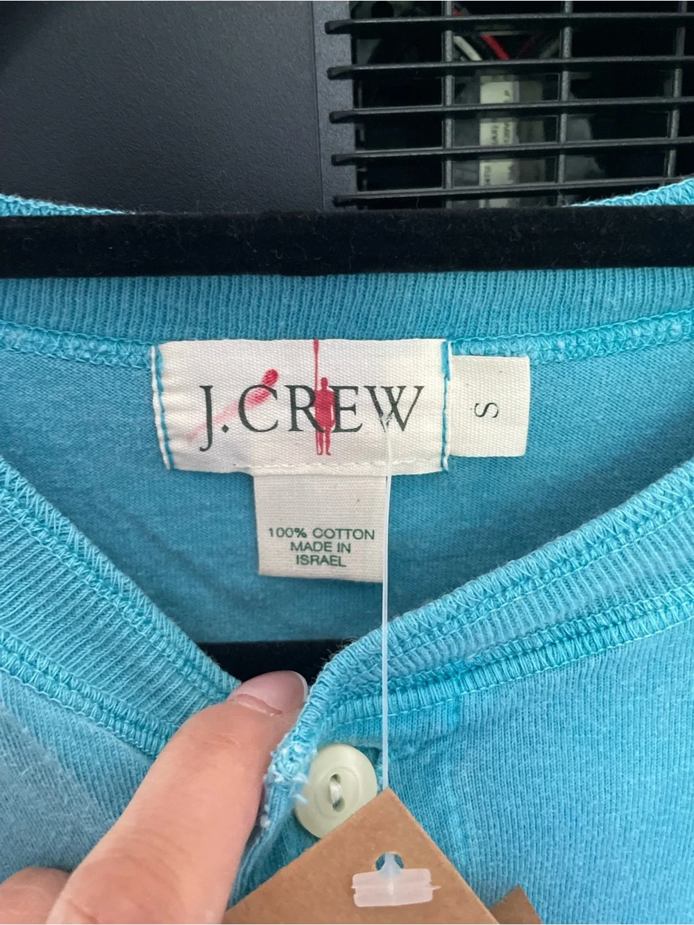 Vintage NWT Oarsman J. Crew Turquoise Blue Cotton Button-Front Long Sleeve Shirt